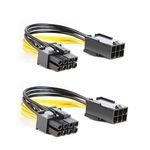 CableCreation 2-Pack Pcie Cable, 6 Pin Pcie Adapter to 8 Pin Pcie Cable, 6-pin to 8-pin PCIe Express Power Adapter Cable, 4 Inches/10CM