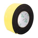 Sourcingmap Sealing Foam Tape 60mm Wide 6mm Thick 2m/6.56ft Long, Self Adhesive Weather Strip for Window Door Insulation, Yellow Black