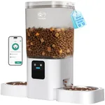 7L Automatic Cat Feeders 2 cat with Slow Feed: Automatic Dog Feeder with 5G WiFi, Cat Food Dispenser with Alexa for Multiple Pets, Detachable for Easy Clean - 29 Cup