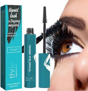 Thrive Mascara Liquid Eyelash Growth Fluid, with Natural Lengthening and Thickening Effect, Natural Non-Clumping Application Lasts all Day, Waterproof Smudge-proof Mascara, Black 0.38 oz/10.7g