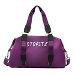 Storite Nylon 47 Cm Travel Duffle Bag, Sports Shoulder Bag for Women with Wet Pocket Weekender Overnight Luggage Bag - (Red Wine, 47 x 16 x 30 Cm)