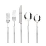 Fortessa Jaxson 18/10 Stainless Steel Flatware, Brushed/Mirrored Stainless Steel, 5 Piece Place Setting Service for 4