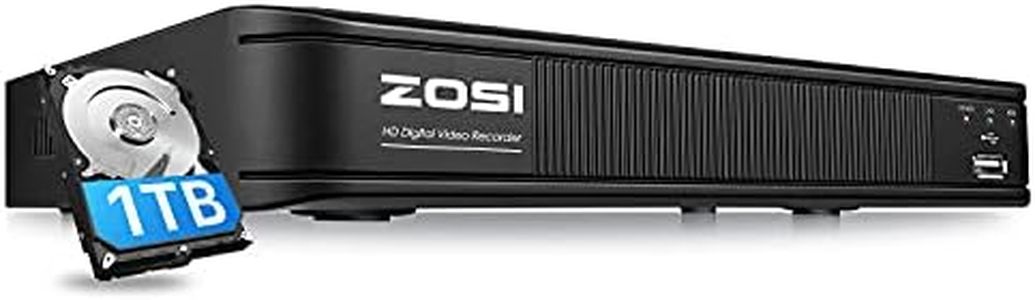 ZOSI 5MP Lite 8 Channel CCTV DVR Recorder Full 1080p, Hybrid Capability 4-in-1(Analog/AHD/TVI/CVI) H.265+ Surveillance DVR for Security Camera, 2TB HDD, Remote Access, Motion Detection, Alert Push