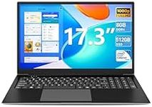 SGIN Laptop 17.3 Inch 8GB RAM 512GB SSD, Laptop Celeron Dual-Core Processor Up to 2.8GHz, 1080P FHD PC Notebook with Dual Band WiFi, 2xUSB 3.0, Keyboard Film in Eight Languages