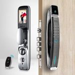 Denler DFLv3 Smart Door Lock, Digital Door Lock Dual Batteries, 3D Face Recognition, Anytime Unlock & Audio Video Intercom, RF Remote Fingerprint, Card, PIN