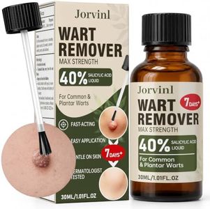 Jorvinl Wart Remover Liquid with 40% Salicylic Acid, Maximum Strength Fast Acting Wart Treatment for Common Warts, Plantar Warts, Flat Warts, Corns and Calluses, Easy Application, 1.01 fl oz