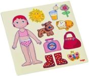 Magnetspiel-Box Anziehpuppe Lilli (Kinderspiel): 1 Box, 4 Hintergrundbilder, 54 magnetische Puzzleteile.