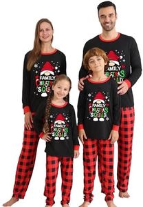 LYSTAO Christmas Family Pajamas Sets, Christmas Family Matching Pijamas Loungewear Tree Elf Santa Pjs for Holiday Jammies Slumber Party(Santa Claus, Unisex, 3-4 Years)