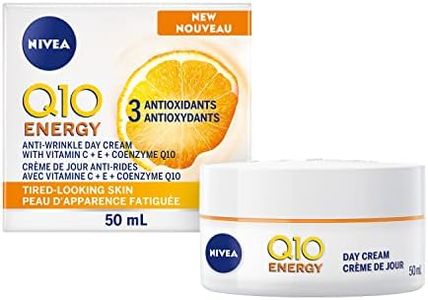 NIVEA Q10 Energy Anti-Wrinkle Day Face Cream, Anti Wrinkle Firming Cream with Q10, Vitamin C and E, Face Moisturizer for Tired Looking Skin, Visibly Reduces the Look of Wrinkles, 50mL