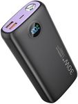 DIAMUAR Portable Charger-Output Input USB C Fast Charging LED Display SCP22.5W PD 30W QC4.0 Power Bank, Flashlight External Battery Pack for iPhone, Xiaomi, LG, and More (Black-Purple)