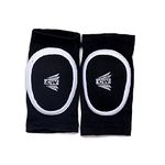 CW Unisex (Girls Boys) Black Stretchy Cotton Compression Sports Dancing Knees Pair Braces Protector Breathable Support Guard Wrap Band for Basketball, Volleyball, Football, Climbing and Skating Sport Cross fit Gym Thick Safety Knees Oval Shape (Small Ideal For 7 to 9 Yr Child)