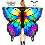 Butterfly Wings Halloween Costume for Women - Fairy Wings Cape Nymph Pixie Cloak - Adult Butterfly Costume for Halloween