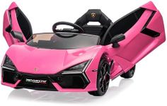 Hetoy 12V Kids Ride On Car, Licensed Lamborghini Revuelto Electric Car for Kids Over 37 Months, Battery Powered Sports Car Toy with Remote Control, Bluetooth, Headlight, Music, Pink