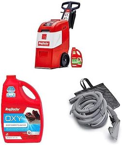 Rug Doctor Mighty Pro X3 Commercial Carpet Cleaner – Large Red Pet Pack & Triple-Action Oxy Carpet Cleaner & Universal Attachment for X3 Commercial Cleaner, 12-ft Hose, 12', Grey