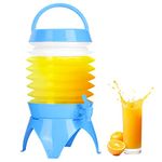 FikaLife 7.5L Plastic Folding Collapsible Water Bucket Beverage Dispenser with Spigot and Stand Beer Barrels Cold Beverage Dispenser for Parties Fishing Travel Outdoor Camping (Blue)