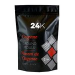 Ground Cayenne Pepper, 2lb (907g) by 24K | Premium Quality, 100% Pure, Natural Dried Ground Cayenne Chili Peppers in Bulk