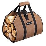 LXTaoler Firewood Log Carrier Bag, Durable Canvas Firewood Storage Totes with Handle for Fireplace or Camping- 39 x18 Inch