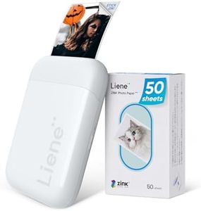 Liene 2x3” Photo Printer, Mini Instant Portable Color Mono Photo Printer Bundle 50 Zink Adhesive Paper, Bluetooth 5.0, Compatible w/iOS & Android, Small Picture Printer for iPhone, Smartphone, White