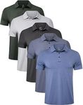 TELALEO 5 Pack Mens Polo Shirts Qui