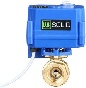 U.S. Solid Motorized Ball Valve- 1/2 Brass Ball Valve with Manual Function, Full Port, 9-24V AC/DC and 2 Wire Auto Return Setup by