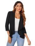 KOTTY Solid Mandarin Formal Women Blazer Coal Black