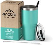 Arctic Tumblers Stainless Steel Camping & Travel Tumbler with Splash Proof Lid and Straw, Double Wall Vacuum Insulated, Premium Insulated Thermos (30 oz Tumbler, Matte Turquoise Powder Coat)