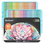Shuttle Art 60 Pastel Colours Colouring Pencils Set, Professional Coloured Pencil with Metal Box, Soft Core Colour Pencils, Drawing Art Pencils for Artists Adult Beginners Colouring Book, Sketching