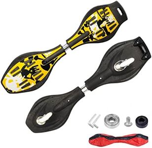 YEYGRIEM Rip Stick Skateboard, Compact and Lightweight Ripstick Deluxe Junior Caster Board with Illuminating Wheels and 360 Degree Casters for More Excitement and Fun for Adults, 29.1"*7.4" (Yellow)