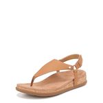 Vionic Women's Copal Kirra Fashionable Strappy Flat Sandals-Supportive Ladies Comfort Sandals That Includes a Concealed Orthotic Insole Sizes 5-12, Camel Brown Nubuck Leather, 6.5