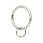 Ivilon Drapery Eyelet Curtain Rings - 1.7" Ring Loop for Hook Pins, Set of 14 - Brushed Nickel