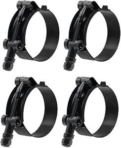 ISPINNER 4 Pack 1.75 Inch Stainless Steel T-Bolt Hose Clamps, Clamp Range 51-59mm for 1.75" Hose ID (Black)