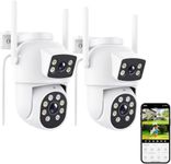 Dual Lens Security Camera Outdoor, 2K/6MP WiFi Home Camera Surveillance Exterieur, 360° PTZ Outdoor Camera with Auto Tracking, Human Detection, 30m Color Night Vision, 2-Way Audio, IP66, Work Alexa