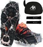 AYAMAYA Upgraded 24 Spikes Crampons Ice Cleats for Shoes and Boots - Antislip Stainless Steel Snow Traction Ice Gripper for Shoes Men Women, Snow Chains for Hiking Winter Walking Climbing - L