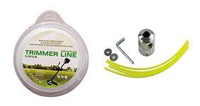 MECSTROKE Brand Heavy Duty Nylon Trimmer Line/Wire for Trimmer Head - 3mm Round Shape 50 mtr(FREE - ALUMINIUM 4 LINE GRASS TRIMMER HEAD FREE with This OFFER for The LIMITED PERIOD- 1 SET)