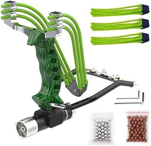 Goldboy Wrist Rocket Slingshots, Powerful Folding Hunting Slingshot for Adults, Professional Slingshot with 3 Rubber Bands Replacement and 120 Ammo Balls (Green)