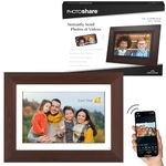 Simply Smart Home 10” WiFi Digital Photo Frame | Send Photo or Video from Phone to Digital Picture Frame with Free PhotoShare Frame v2 app | End-to-End Encryption | Quick Easy Setup | Espresso Wood