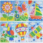 ZZL Mosaic Sticker Art Kits for Kids Animals Butterfly sailing Hot air balloon plane sunflower Sika deer