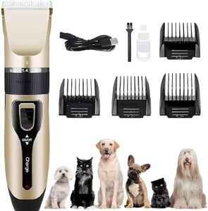 VULGARIS Dog And Cat Grooming Kit Clippers, Low Noise, Electric Quiet, Rechargeable, Cordless, Pet Hair Thick Coats Clippers Trimmers Set, Suitable for Dogs and Other Pets (Black & Gold)