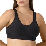 Bali Women's Wireless Bra, Comfort Revolution Full-Coverage Wirefree Bra for Women, Black, Large