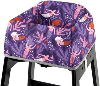 mamatepe Baby High Chair Cover for Restaurant with Strap Pads & 2-Point Harness, Waterproof Portable Highchair Covers for Eating, Travel, Home Use, Purple