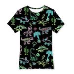 uideazone Boy T-Shirt Kids Summer Dinosaur Palm Tree Short Sleeve Shirt 3D Print Crew Neck Tee Shirt 6-8 Years