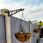 HowseHold Hanging Basket Brackets for Concrete Posts 4 Pack supports Easy Fill baskets