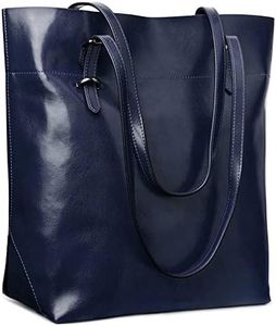 S-ZONE Vendimia de Cuero Genuino Bolso de Hombro Bolsa de Gran Capacidad Grande Estilo Casual Bolsa Mujer