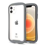 iFace Reflection Series Clear Case for iPhone 12 Pro/iPhone 12 (6.1") – Cute Dual Layer [TPU + 9H Tempered Glass] Shockproof Protective Cover [Drop Tested] [Wireless Charging Compatible] - Gray