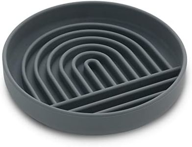 Slow Feeder Dog Bowl: The Slowdown Bowl is A Modern, Silicone Puzzle Bowl & Lick Mat. Slow Eating, Stop Gulping, Take It Easy. Dishwasher Safe. (Charcoal)