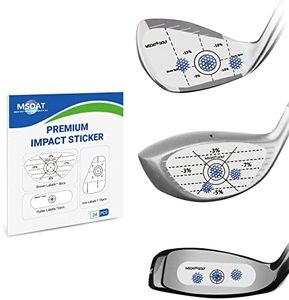 MSOAT Right-Handed Golf Impact Tape, Pack of 120 (80 x Iron, 30 x Wood, 10 x Putters), Label Stickers, Impact Tape, Golf Swing Trainer, Training Aids, Swing Trainer, Golf Ball Marker, Hitting Recorder