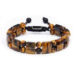 Energy Healing Stone Tiger Eye Bracelet for Men, Natural Men Bracelet Beads Protection Crystals for Anxiety, HASKARE Healing Crystal Mens Beaded Bracelet Drawstring Unique Jewelry Gift for Men Balance