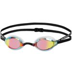 Speedo Unisex Fastskin Speedsocket 2 Swimming Goggles | Competitive Racing Goggles | Anti-Fog | Anti-Leak, White/Mirror, One Size