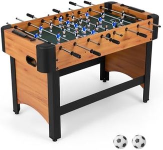Goplus Foosball Table, 47" Competition Full Size Soccer Game Table with 22 Players, 2 Balls, Home Arcade Football Table Set for Adults, Family Nights, Game Rooms, Parties (Natural)