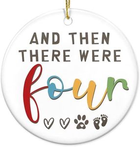 Baby First Christmas Ornament for Family Pets Dog, Cat - Newborn Gifts, New Mom, New Dad, New Parents Gifts for Couples, Gifts for Dog, Cat Lovers - Christmas Tree Decoration Ceramic Ornament